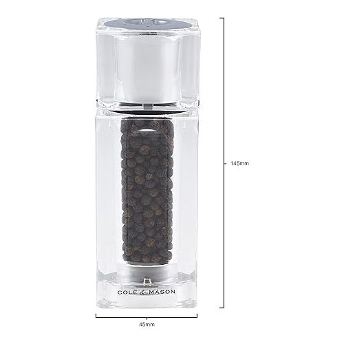  Cole & Mason Cube Combi Pepper Mill, Transparent