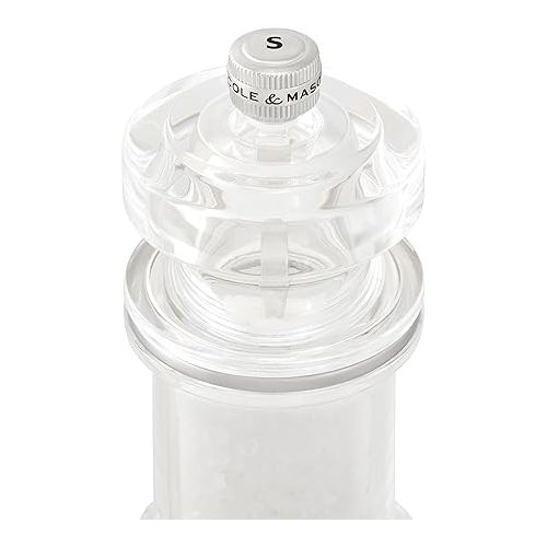  Cole & Mason 675 Salt and Pepper Mill Set, Precision+/Ceramic Mechanisms, Adjustable Salt and Pepper Grinders, Acrylic, 118mm, Cooking/Seasoning, Lifetime Mechanism Guarantee, H233077