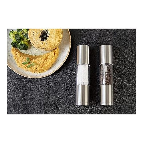  Cole & Mason Oslo Salt/Pepper Mill, 185 mm, Silver/Clear