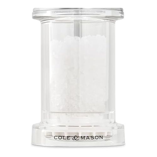  Cole & Mason 605 Salt and Pepper Mill Set, Precision+/Ceramic Mechanisms, Adjustable Salt and Pepper Grinders, Acrylic, 144mm, Cooking/Seasoning, Lifetime Mechanism Guarantee, H233074