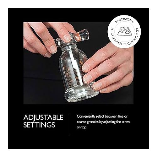  COLE & MASON Tap Salt and Pepper Grinder Set - Acrylic Mills Include Precision Mechanisms and Premium Sea Salt and Peppercorns