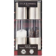 Cole & Mason H56390P Oslo Salt and Pepper Mills, Precision+, Stainless Steel/Acrylic, 185 mm, Gift Set, Includes 1 Salt and 1 Pepper Grinders