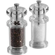 Cole & Mason H50518P 505 Clear Salt and Pepper Mills, Precision+, Acrylic, 140 mm, Gift Set, Includes 2 x Salt and Pepper Grinders