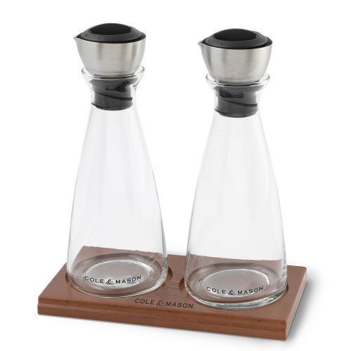  Cole & Mason COLE & MASON Olive Oil & Vinegar Dispenser Set - Cruet Pourers and Storage Bottles with Flow Select Spouts and Gift Box