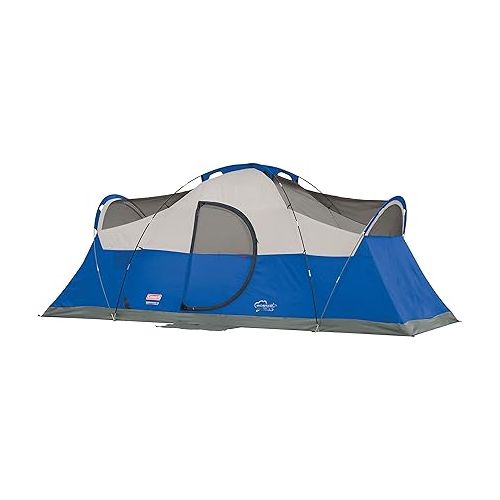 콜맨 Coleman Montana Camping Tent, 6/8 Person Family Tent with Included Rainfly, Carry Bag, and Spacious Interior, Fits Multiple Queen Airbeds and Sets Up in 15 Minutes