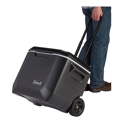 콜맨 Coleman Portable Rolling Cooler | 50 Quart Xtreme 5 Day Cooler with Wheels | Wheeled Hard Cooler Keeps Ice Up to 5 Days