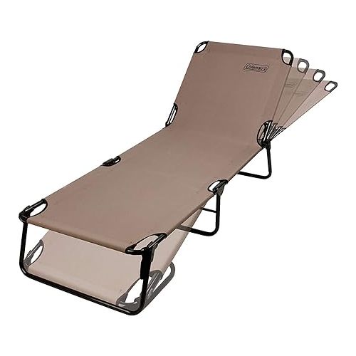 콜맨 Coleman Converta Outdoor Folding Cot, Strong Steel Frame Supports Campers up to 6ft 2in or 225lbs, 4 Back & 2 Foot Positions Folds Compactly to Fit in Trunk