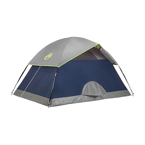 콜맨 Coleman Sundome Camping Tent, 2/3/4/6 Person Dome Tent with Snag-Free Poles for Easy Setup in Under 10 Mins, Included Rainfly Blocks Wind & Rain, Tent for Camping, Festivals, Backyard, Sleepovers