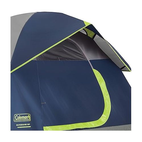 콜맨 Coleman Sundome Camping Tent, 2/3/4/6 Person Dome Tent with Snag-Free Poles for Easy Setup in Under 10 Mins, Included Rainfly Blocks Wind & Rain, Tent for Camping, Festivals, Backyard, Sleepovers