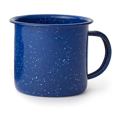 콜맨 Coleman 12oz Enamel Coffee Mug, Impact-Resistant, Dishwasher-Safe, Perfect for Camping, Picnics, BBQ, Tailgates, Sports Events