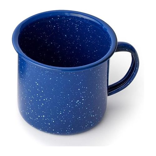 콜맨 Coleman 12oz Enamel Coffee Mug, Impact-Resistant, Dishwasher-Safe, Perfect for Camping, Picnics, BBQ, Tailgates, Sports Events