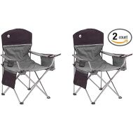 Coleman Oversized Black Camping Lawn Chairs + Cooler, 2-Pack | 2000020256