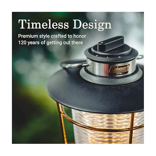 콜맨 Coleman 1900 Collection 200/600 Lumens Premium LED Lantern, Durable Impact & Water-Resistant Lantern with Adjustable Brightness Settings & Carry Handle