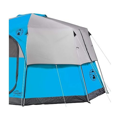 콜맨 Coleman Octagon 98 Camping Tent, 8-Person Weatherproof Family Tent with Included Rainfly, Carry Bag, Privacy Wall, and Strong Frame that can Withstand Winds up to 35 MPH