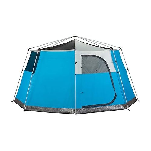 콜맨 Coleman Octagon 98 Camping Tent, 8-Person Weatherproof Family Tent with Included Rainfly, Carry Bag, Privacy Wall, and Strong Frame that can Withstand Winds up to 35 MPH