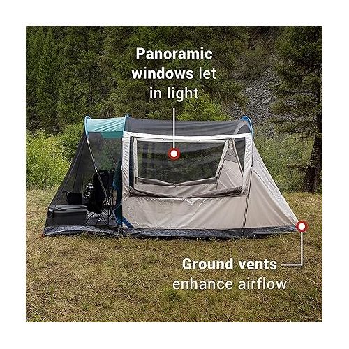 콜맨 Coleman Cabin Camping Tent with Screened Porch, 4/6 Person Weatherproof Tent with Enclosed Screened Porch Option, Includes Rainfly, Carry Bag, Extra Storage, and 10 Minute Setup
