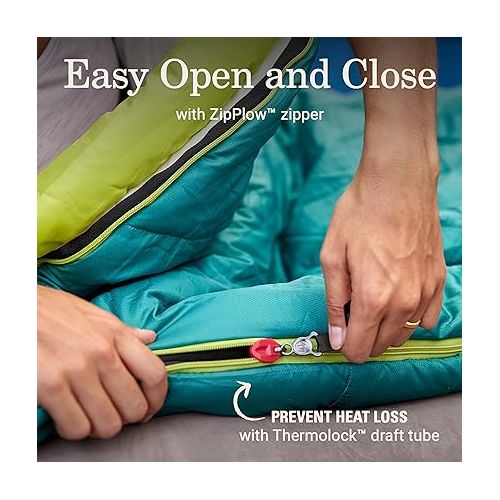 콜맨 Coleman Big Bay Mummy Sleeping Bag, Cool-Weather 0°F/20°F/40°F Camping Sleeping Bag for Adults with Foot Ventilation and Compression Stuff Sack, Big & Tall