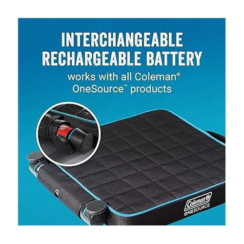 콜맨 Coleman OneSource Rechargeable Heated Seats - Heated Camping Chair, Chair Pad, & Stadium Seat for Cool-Weather Outdoor Lounging, Tailgating, & Camping