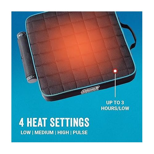 콜맨 Coleman OneSource Rechargeable Heated Seats - Heated Camping Chair, Chair Pad, & Stadium Seat for Cool-Weather Outdoor Lounging, Tailgating, & Camping