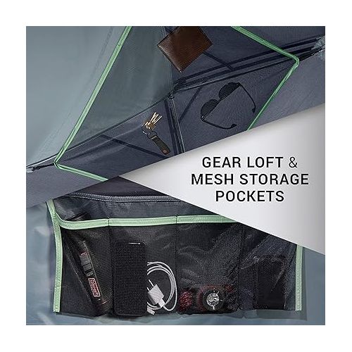 콜맨 Coleman Skydome Camping Tent, 2/4/6/8 Person Weatherproof Tent with 5 Minute Setup, Includes Pre-Attached Poles, Rainfly, Carry Bag & Roomy Interior