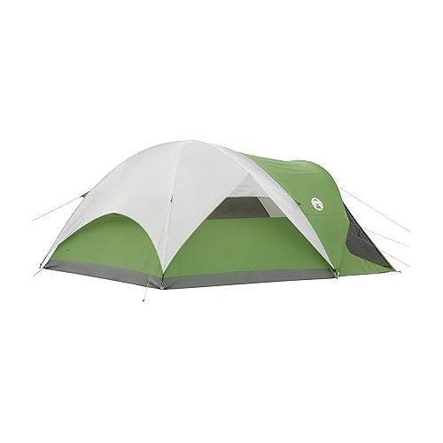 콜맨 Coleman Evanston Screened Camping Tent, 6/8 Person Weatherproof Tent with Roomy Interior Includes Rainfly, Carry Bag, Easy Setup and Screened-In Porch