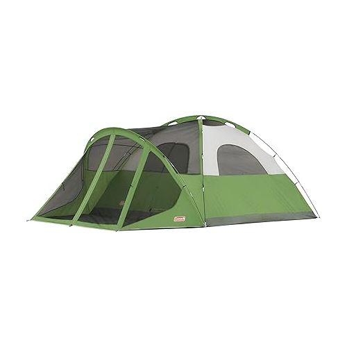 콜맨 Coleman Evanston Screened Camping Tent, 6/8 Person Weatherproof Tent with Roomy Interior Includes Rainfly, Carry Bag, Easy Setup and Screened-In Porch