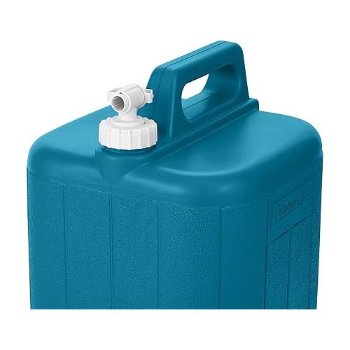 콜맨 Coleman Chiller 5-Gallon Water Container with Spigot & Carry Handle, Heavy-Duty Water Jug & Water Carrier for Camping, Tailgating, Parties, Emergencies, & More