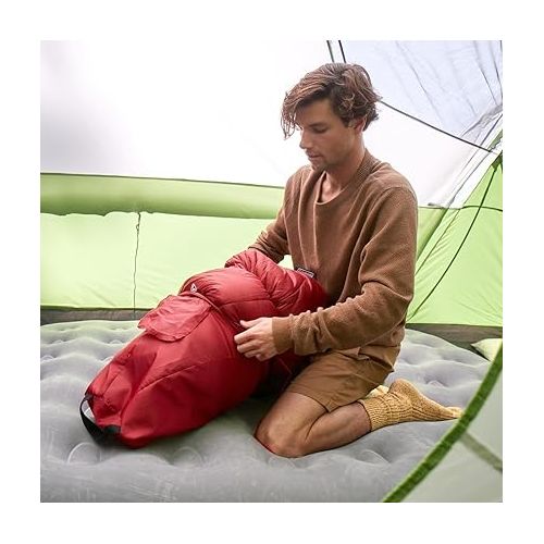 콜맨 Coleman Flatlands 30°F/35°F/40°F/45°F/50°F Sleeping Bag with Big & Tall & Double Bag Options, Made from 100% Recycled Material, Cool Weather Sleeping Bag Great for Camping, Backpacking, Sleepovers