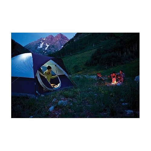 콜맨 Coleman Elite Sundome Camping Tent with LED Lights, Weatherproof 6-Person Tent with Included Rainfly & Frame that can Withstand 35 MPH Winds, Built-In LED Lighting System with 3 Brightness Settings
