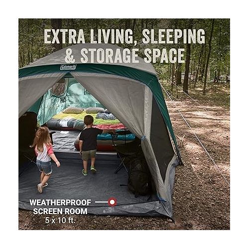 콜맨 Coleman Skylodge 12-Person Camping Tent with Screened Porch, Weatherproof Family Tent Includes Color-Coded Poles, Screened-in Porch, Sturdy Rainfly, and Fits 4 Queen-Sized Airbeds