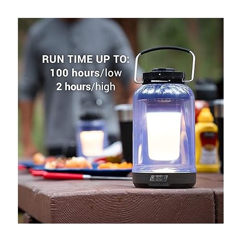 콜맨 Coleman OneSource Rechargeable LED Lantern, Water-Resistant Lantern with OneSource Batteries Shines up to 1000 Lumens, Rechargeable LED Lantern for Camping, Emergencies, & Home Usage