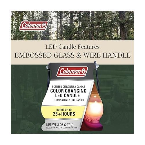 콜맨 Coleman Color Changing LED Citronella Outdoor Scented Candle