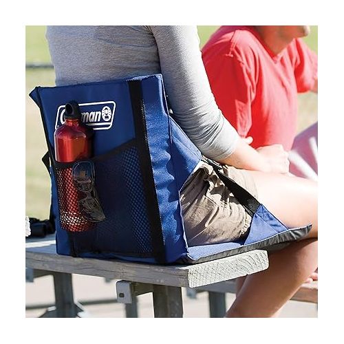 콜맨 Coleman Portable Stadium Seat Cushion | Lightweight Padded Seat for Sporting Events and Outdoor Concerts | Bleacher Cushion with Backrest