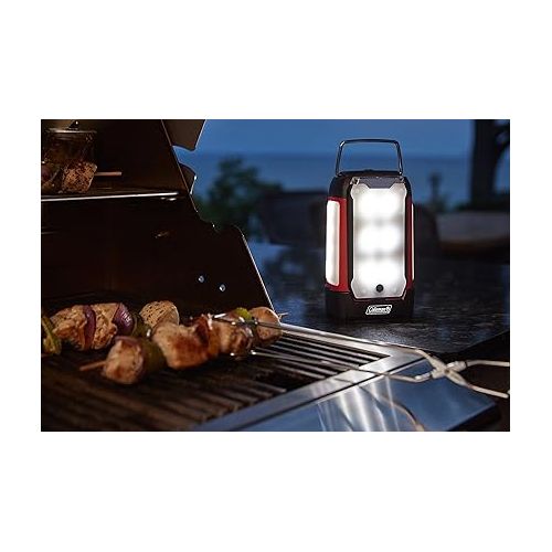 콜맨 Coleman Multi-Panel Rechargeable LED Lantern, Water-Resistant Lantern with Removable Magnetic Light Panels, Built-In Flashlight, & USB Charging Port; Great for Camping, Hunting, Emergencies, & More