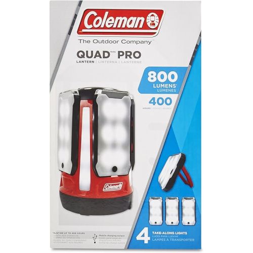 콜맨 Coleman Multi-Panel Rechargeable LED Lantern, Water-Resistant Lantern with Removable Magnetic Light Panels, Built-In Flashlight, & USB Charging Port; Great for Camping, Hunting, Emergencies, & More