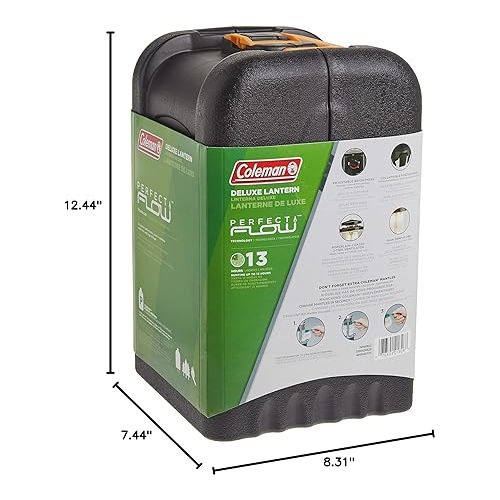 콜맨 Coleman 2-Mantle Propane Lantern with Carry Case, 1000 Lumens Gas Lantern with Pressure Control, Adjustable Brightness, Mantles & Carry Case Included; Great for Camping, Emergencies, & Power Outages