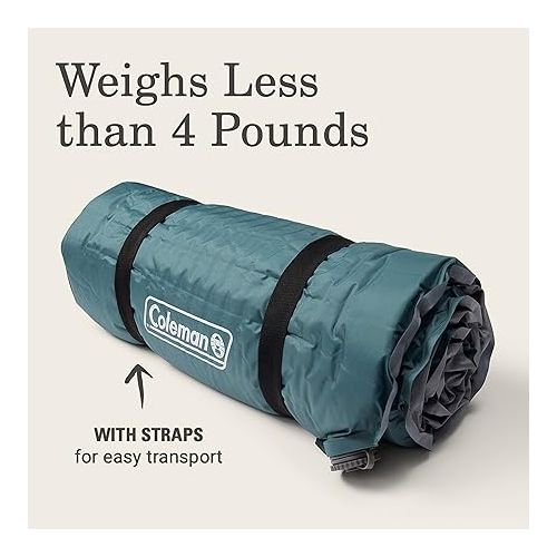 콜맨 Coleman Silver Springs Self-Inflating Camping Sleep Pad?, Lightweight Camp Pad with Insulated Foam and Durable Coating, Comfortable Sleeping Pad with Easy Inflation