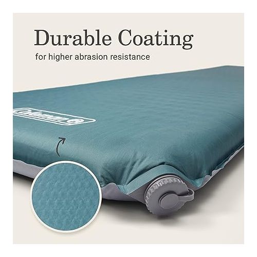 콜맨 Coleman Silver Springs Self-Inflating Camping Sleep Pad?, Lightweight Camp Pad with Insulated Foam and Durable Coating, Comfortable Sleeping Pad with Easy Inflation