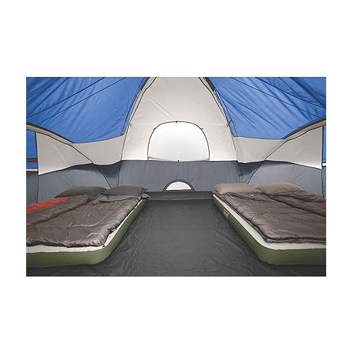 콜맨 Coleman Red Canyon 8-Person Camping Tent, Weatherproof Family Tent Includes Room Dividers, Rainfly, Adjustable Ventilation, Storage Pockets, Carry Bag, & Quick Setup