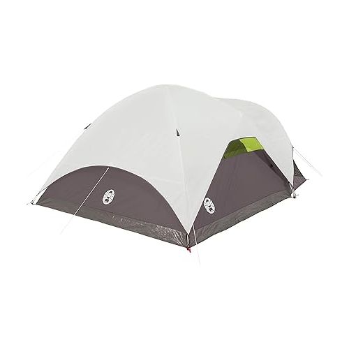 콜맨 Coleman Steel Creek Fast Pitch Dome Camping Tent with Screened Porch, 6-Person Tent Includes Pre-Attached Poles, Integrated Rainfly, and Screened-In Porch, Sets Up in 7 Minutes