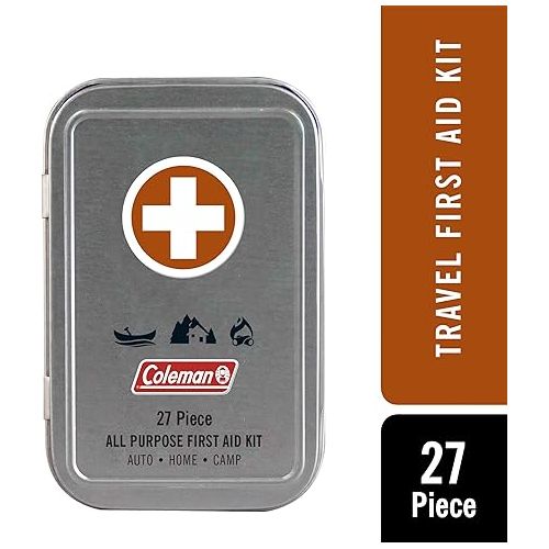 콜맨 Coleman All Purpose Mini First Aid Kit - Compact & Affordable Emergency Preparedness with First Aid Assortment - 27 Pieces - Travel Friendly