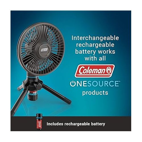 콜맨 Coleman OneSource Rechargeable Outdoor Camping Gear: Camp Shower, Cordless Vacuum, Fan, Speaker, & Air Pump Options with Included Rechargeable Battery