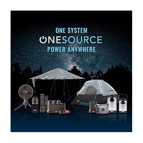 콜맨 Coleman OneSource Rechargeable Outdoor Camping Gear: Camp Shower, Cordless Vacuum, Fan, Speaker, & Air Pump Options with Included Rechargeable Battery