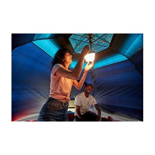 콜맨 Coleman 200 Lumens Rechargeable Solar Camping Lantern, Collapsible, Lightweight & Water Resistant with Multicolored Lights