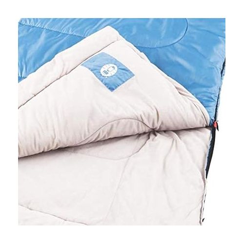 콜맨 Coleman Sun Ridge Cool-Weather Sleeping Bag 40°F Lightweight for Adults, Camping Sleeping Bag with Easy Packing and Draft Tube to Prevent Heat from Escaping