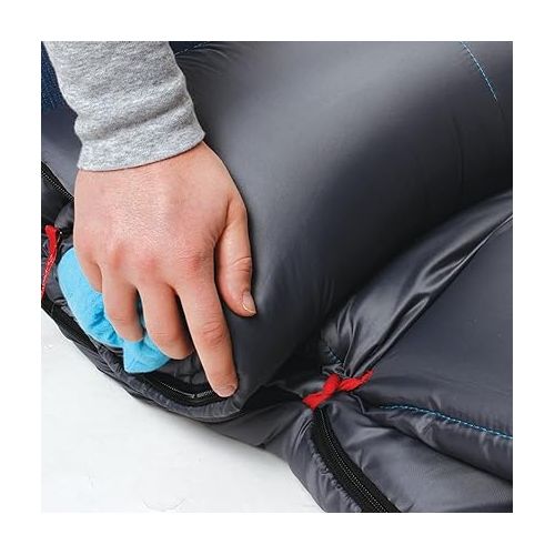 콜맨 Coleman Sun Ridge Cool-Weather Sleeping Bag 40°F Lightweight for Adults, Camping Sleeping Bag with Easy Packing and Draft Tube to Prevent Heat from Escaping