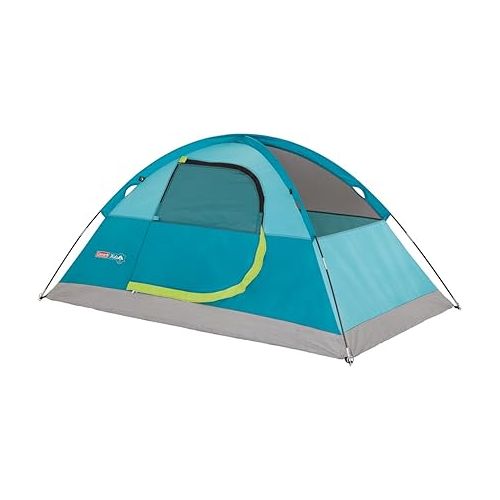 콜맨 Coleman Kids Wonder Lake Tent, 2-Person Children's Tent for Campsite, Backyard, or Indoor Use, Includes Rainfly, Carry Bag, and Storage Pockets; Youth Tent Sets Up in About 10 Minutes