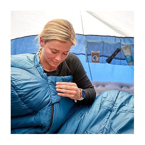 콜맨 Coleman Tidelands Mummy Sleeping Bag, Cool-Weather 30°F/40°F/50°F Camping Sleeping Bag for Adults with Insulation, Heat Retention, and Easy-Zip, Big & Tall