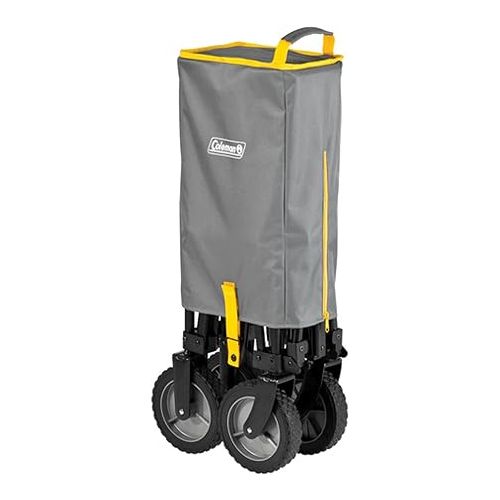 콜맨 Coleman Portable Folding Utility Wagon with 5 Cubic Feet of Space & Reinforced Bottom, Great for Camping, Groceries, Home Projects, or Going to the Park & Beach, Supports up to 150lbs