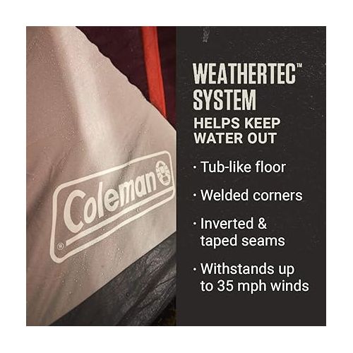 콜맨 Coleman Skylodge Camping Tent with Instant Setup, 4/6/8/10/12 Person Weatherproof Family Tent with Pre-Attached Poles, Convertible Screen Room, and Room Divider, Sets Up in About 1 Minute